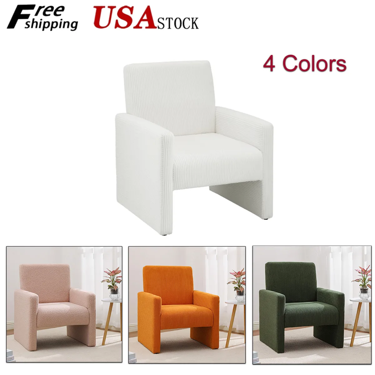 

Accent Chair with Arms for Living Room, Modern Lamb fluff Single Sofa Armchair