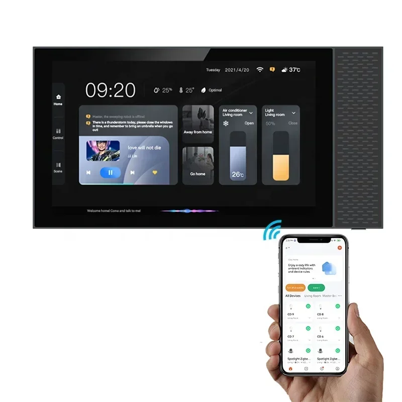 HD LCD Touch Control Panel Android Smart Central Control with Audio Music Play for Smart Home