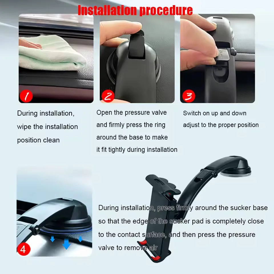 Strong Sucker Car Tablet Holder Mount for Samsung Galaxy Z Fold 4 3 2 IPhone IPad Mini Air GPS Stand Soporte Tablet Coche view 5