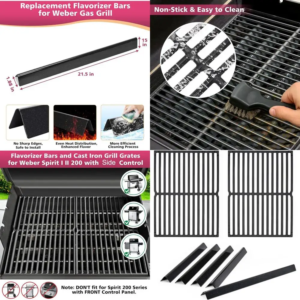 

Замена серии Weber Spirit 200: чавунная решетка для ароматизаторов 7535, 21,5 и 7522, 15 решеток для E210/S210 и Genesis Silver A