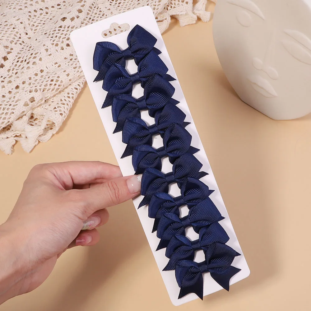 10 sztuk/zestaw 2.4 cali ryps wstążkowe kokardki spinki do włosów dla dzieci dziewczyny małe spływu Bowknots spinki nakrycia głowy...