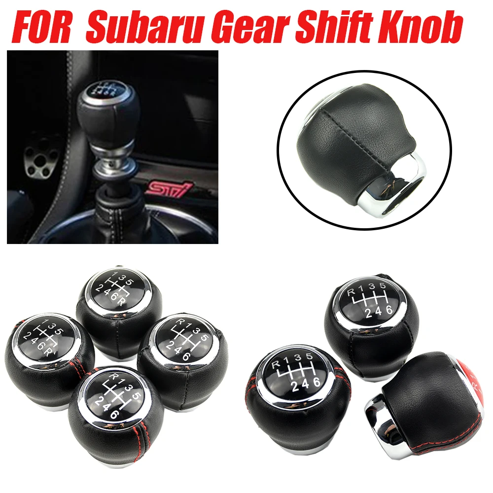 Car Styling Leather Stick Shifter Lever Head For Subaru Outback Legacy Forester Impreza STI WRX Premium Gear Shift Knob