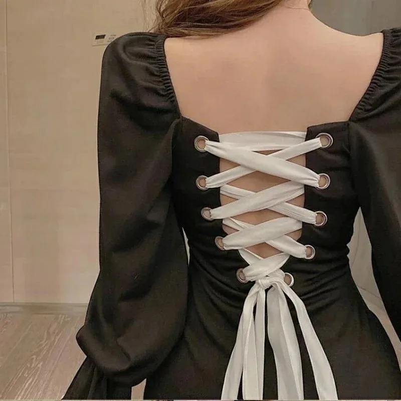 

Fashion Vintage Sexy backless dress 2023 new Classic evening party dresses for women 2023 black dress spring clothes summer