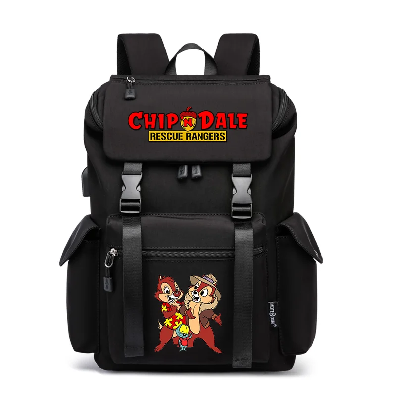 

Школьный портфель Disney Chip n Dale с USB-зарядкой, вместительные сумки для книг, водонепроницаемый дорожный Повседневный ранец для ноутбука для подростков, женщин и мужчин