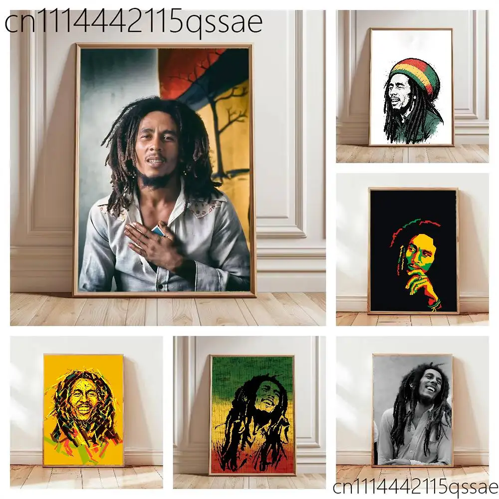 B-Bob M-Marley Frameles Canvas Paint Decorative Art Printing Poster Image Home Living Room Bedroom Decoration Paint