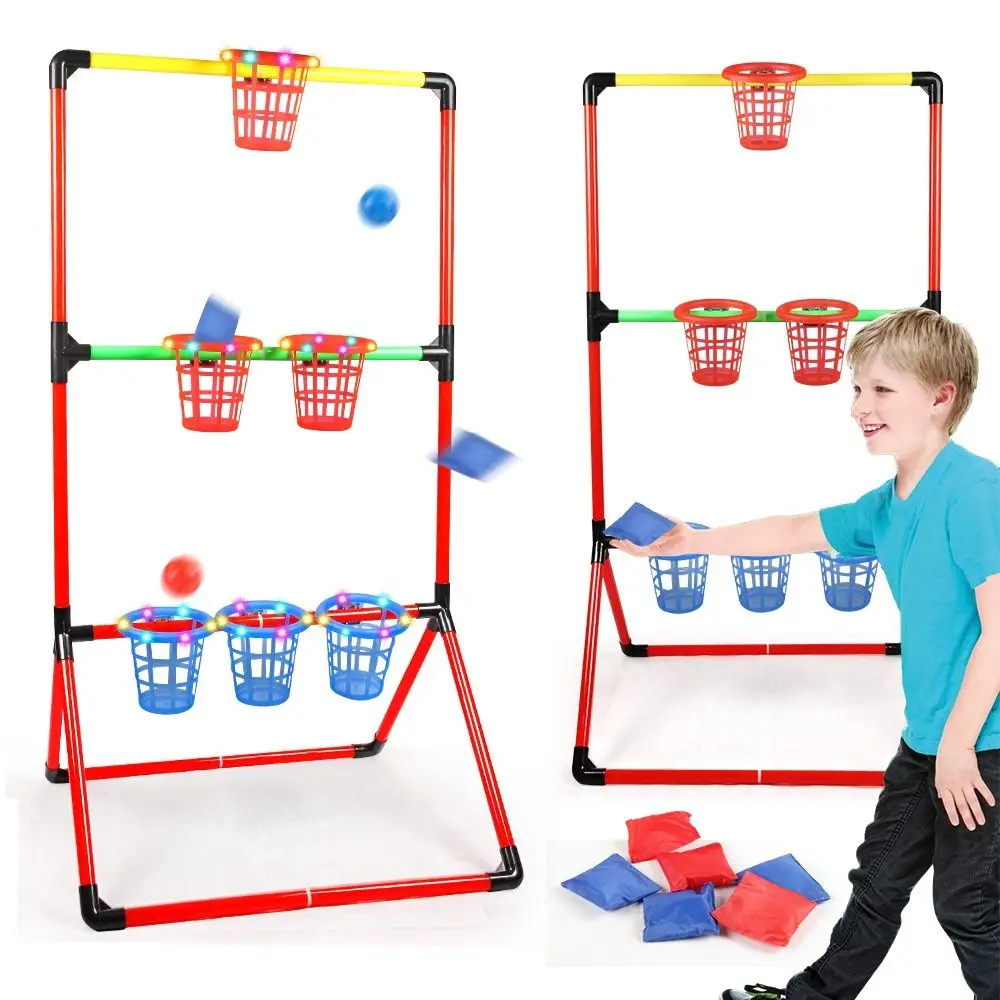 

2 in 1 Sandbag Throwing Game Kit Portable Interactive Outdoor Bucket Game Set Carrying Case Bean Bags Balls