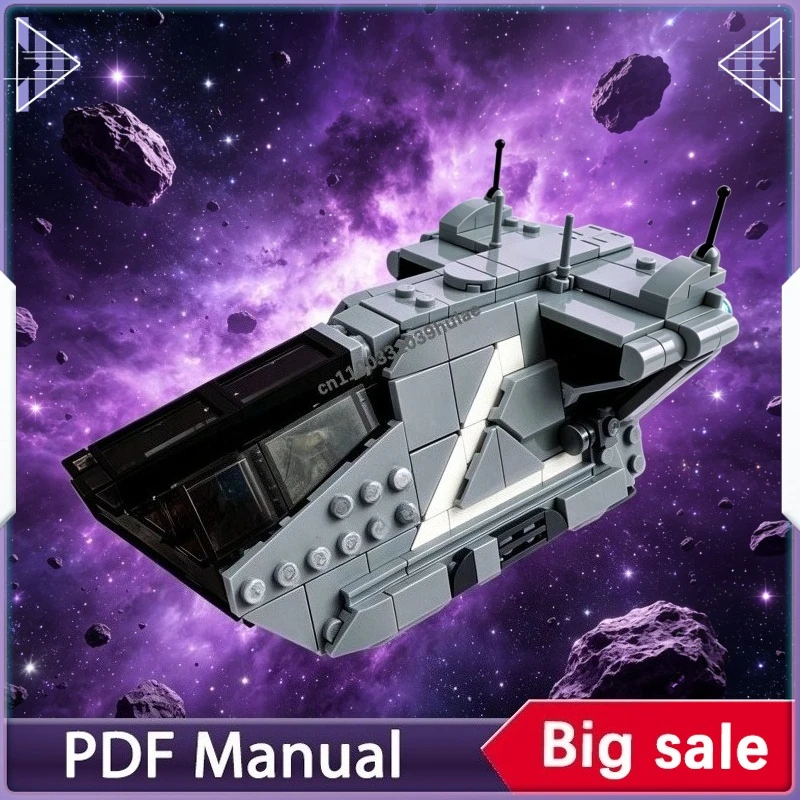 

Futuristic Flying Motor Bike Spaceship MOC, Creative Building Blocks Model, Unique Sci-fi Styling for Adult Collectors