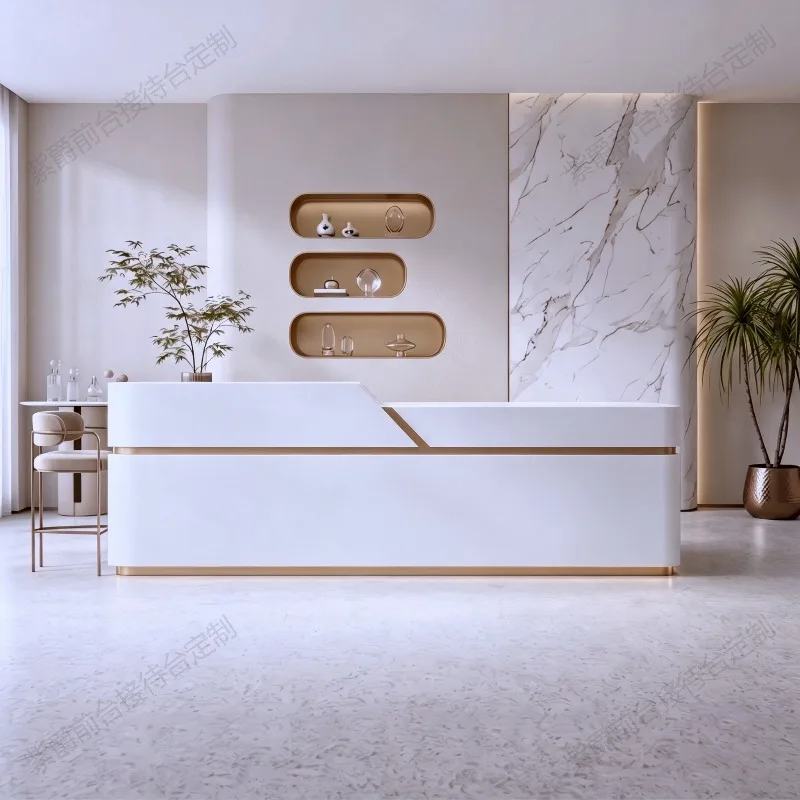 Luxury Design Reception Desks Company Display Restaurant Hotel Modern Reception Desks Shop Comptoire Accueil Trendy Furniture