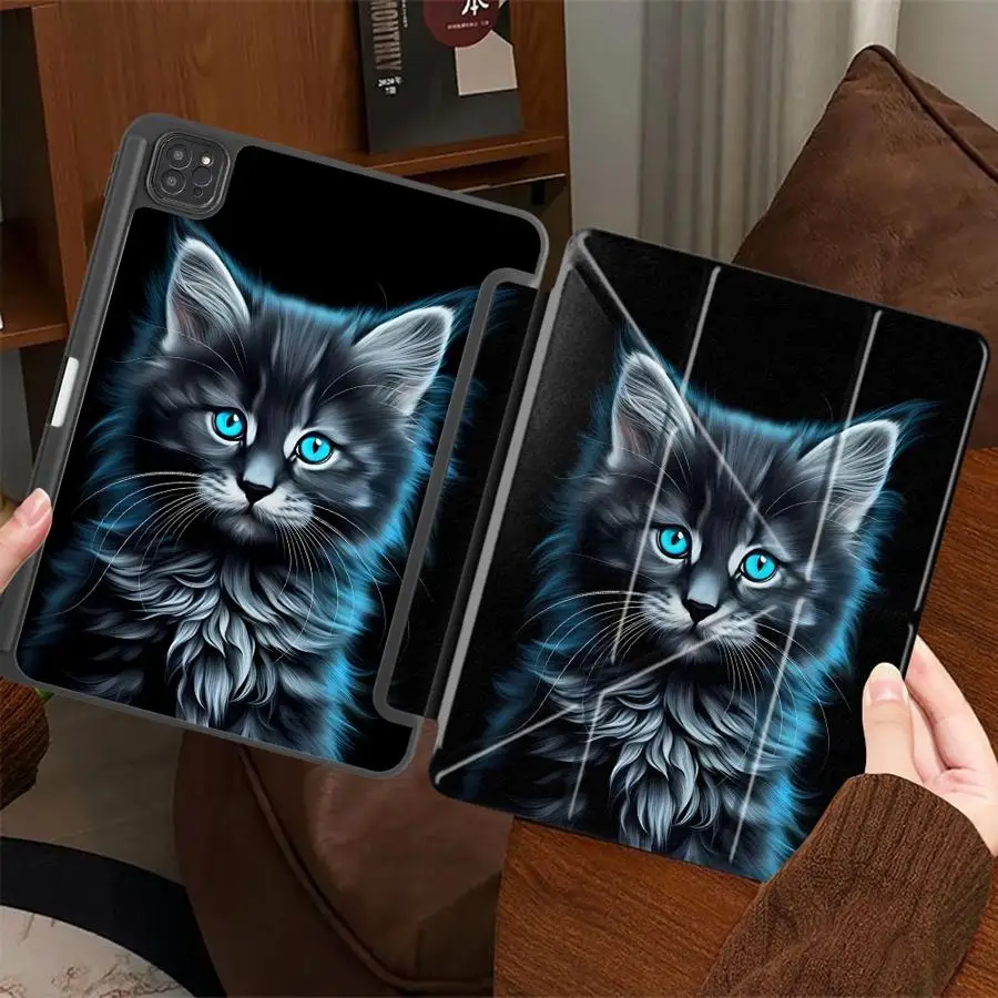 Cool Cat Pattern Tablet Case For iPad Pro 11th 10th 9th 8th 7th 12.9inch Air 4 5 M3 M2 M4 11inch Mini 6 7 Pro 2025 Holder Cover