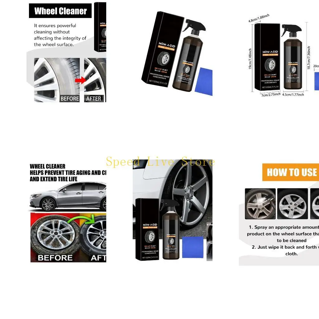 547C Advanced Formula Liquid Car Wheel Cleaner Removes Grease and Grime on Contact