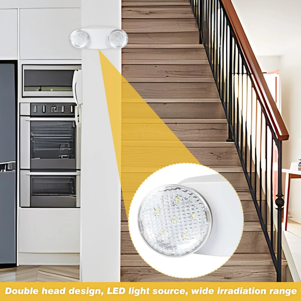 With Battery Backup LED Bulb Emergency Light For Home White IP30 Waterproof Hardwired Adjustable Plug In Safety Commercial