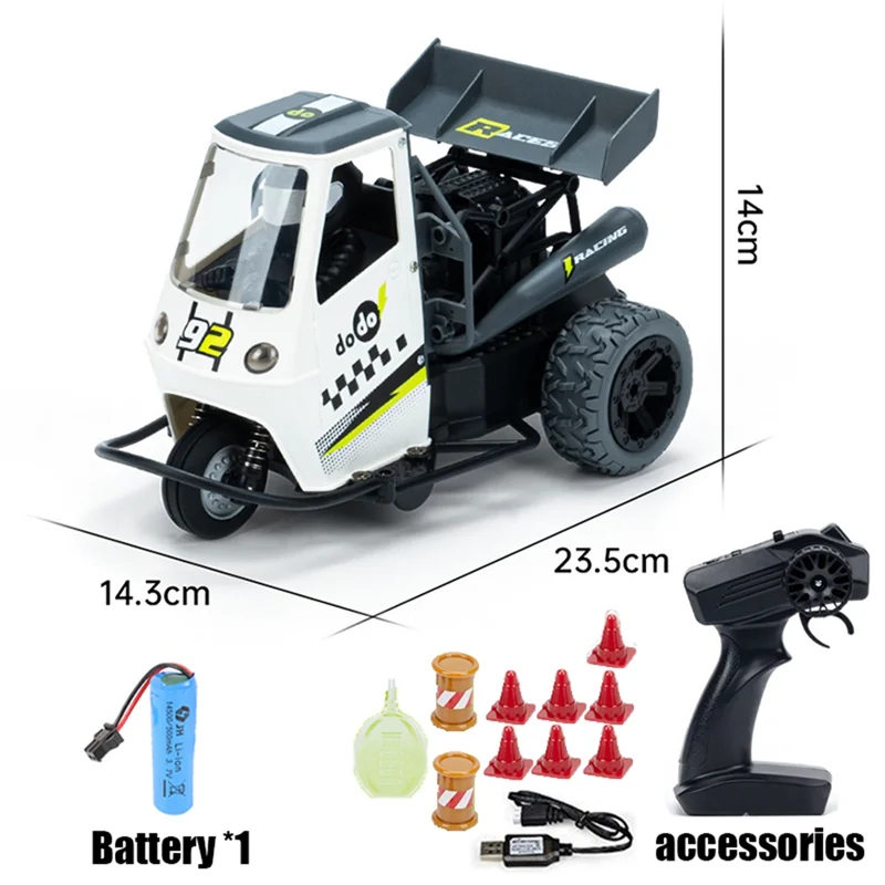 Rc Car Motor Tricycle 2.4G SERVO Remote Control Light and Sound Spray High Speed Emulation Motorcycles Kids Toys