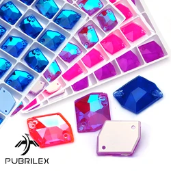 PUBRILEX Cosmic Crystal Sew-On Rhinestones Neon Edges with Chamfers K9 Glass Wholesale Self-Adhesive Strass for Garments