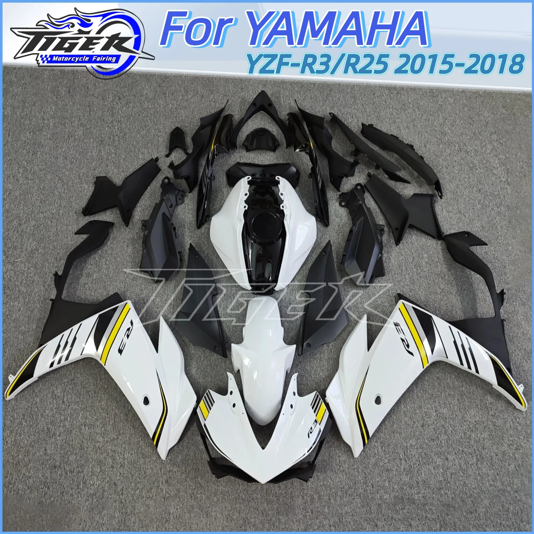 

Motorcycle Fairing Kit for YAMAHA YZF R3 2014 2015 2016 2017 2018 YZF R25 15 16 17 18 Injection Molded Bodywork Set Red White