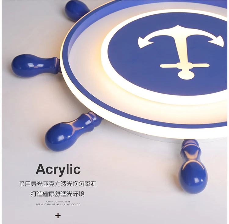 

Children Room Ceiling Lamp Ocean Boat Rudder Mediterranean Decor Cartoon Chandelier Kids Bedroom Baby Boys Ceiling Light Led 조명