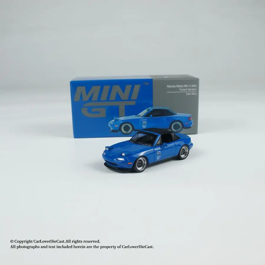 

MINI GT 1:64 Mazda Miata MX-5 Flip Light Dark Blue Convertible Alloy Car Model