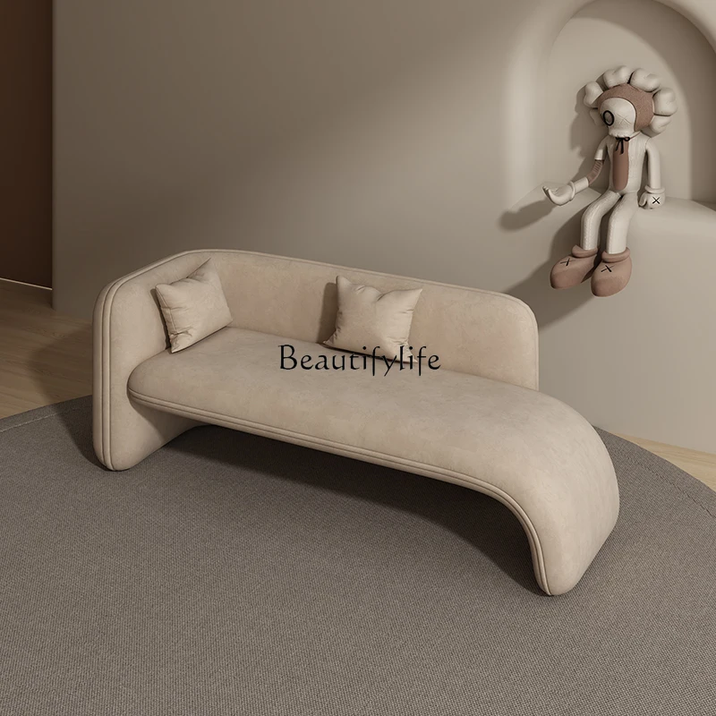 02Modern minimalist princess bedroom leisure sofa flannel small apartment living room lazy lounge chair hotel leisure couch