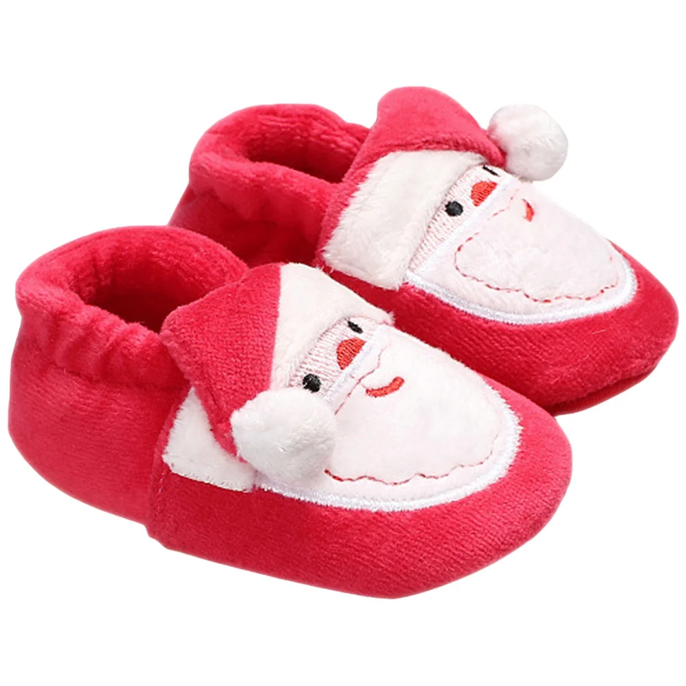 

1Pair Baby Shoes Cotton Soft Sole Winter Warm Floor Shoes for Toddlers Infants Christmas Theme Prewalkers Breathable Cute Gift