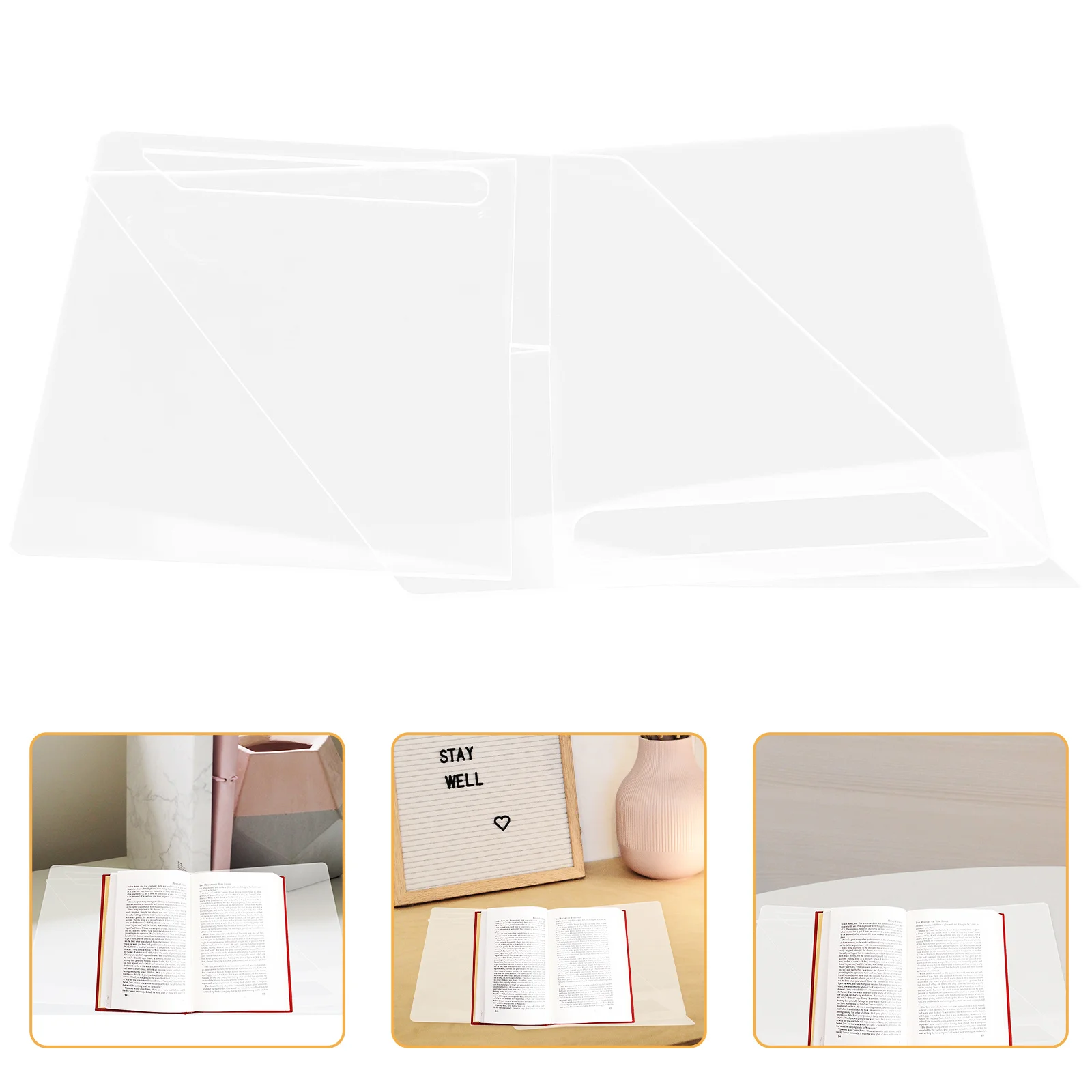 Acrylic Book Stand Transparent Desktop Display Shelf For Books Magazines Cooking Recipes Kitchen Counter Organizer Storage Rack
