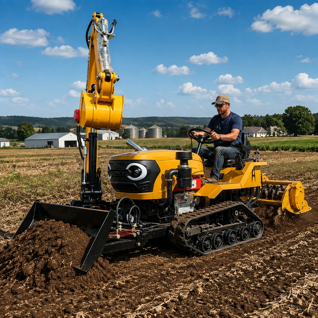 30HP Portable Crawler Tractor Excavator Diesel for Rural Construction Household Farm Digging Trenching CE Certified