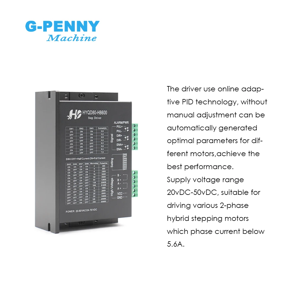 Stepper motor Driver H8600 2.6-7A 24V-70V DC Microstep 256 motor driver instead of MA860H for NEMA23 NEMA34 stepper motor!