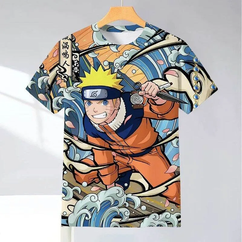 2026 New Anime IP Naruto Rock Lee Gaara Sasuke Ukiyo-e Style 3D All-over Print T-Shirt Summer Breathable Unisex Short-Sleeve Top view 2
