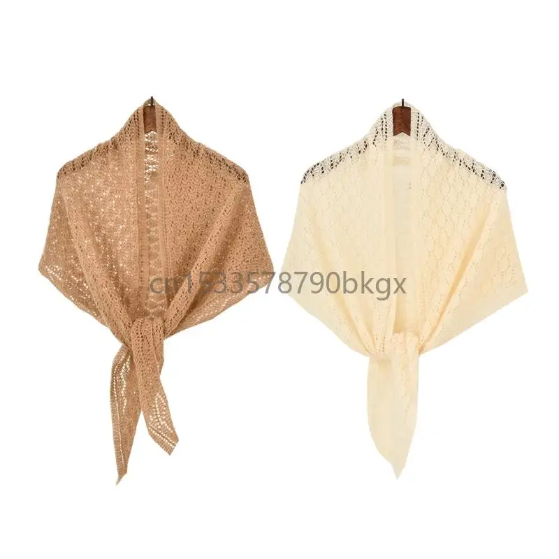 

Crochet Cover Up Scarf Hollowed Pattern Shawl for Female Formal and Daily Wear J78E