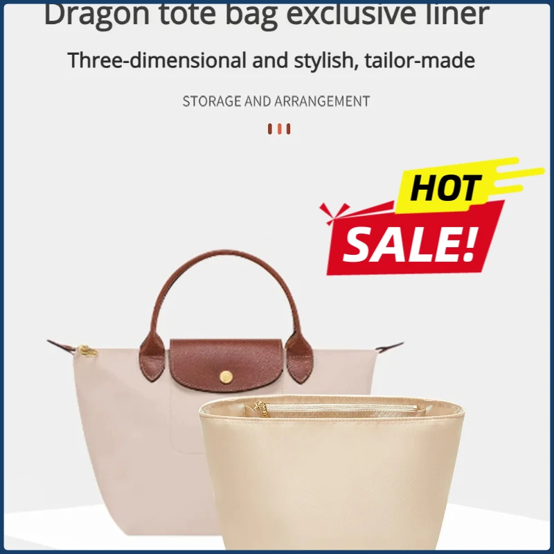Canvas Handbag Organizers Sturdy Purse Insert Organizer Bag in Bag with Zipper (2 Size)