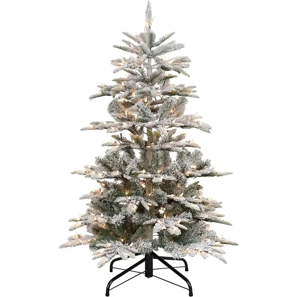 

Christmas Tree 4.5 Foot Pre-Lit Flocked Aspen Fir Artificial 24"D X 24"W X 54"H with 250 UL-Listed Clear Lights Christmas Trees