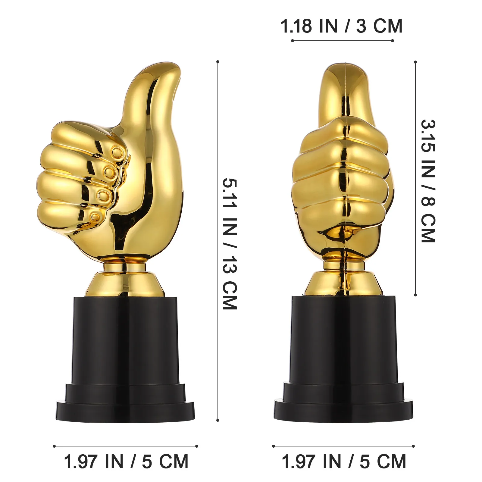 Plastic Thumb Trophy for Children's Award Ceremonies Kindergarten Sports Banquets Elementary School Track and Field Days Fun