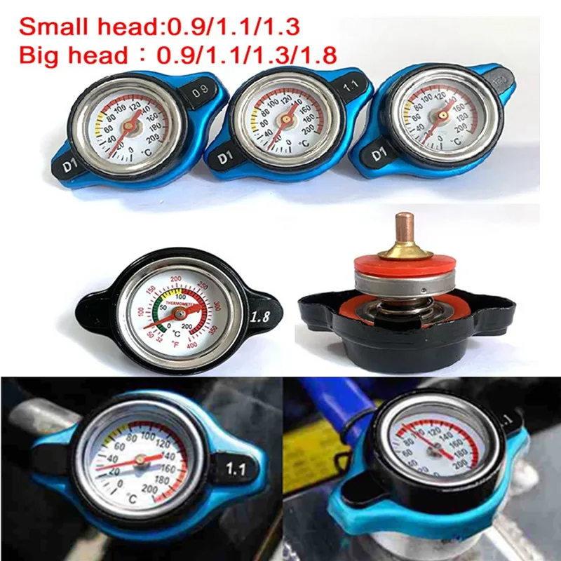 

Universal Gauge Radiator Cap For Car Motorcycle Racing 0.9/1.1/1.3/1.8bar Small Head and Big Head Tank Cover Thermostatic