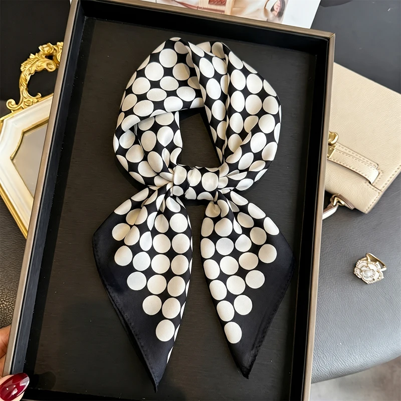 

Women Scarf Headbands Hijab Silk Female Luxury Shawl Bandana Wraps Headscarf Neckerchief Ribbon Foulards Neck Scarf Accesories