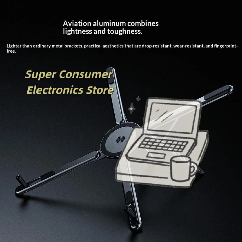 Plastic Phone Tablets Laptop Stand W Magnetic Base 8-Position Height Adjustment