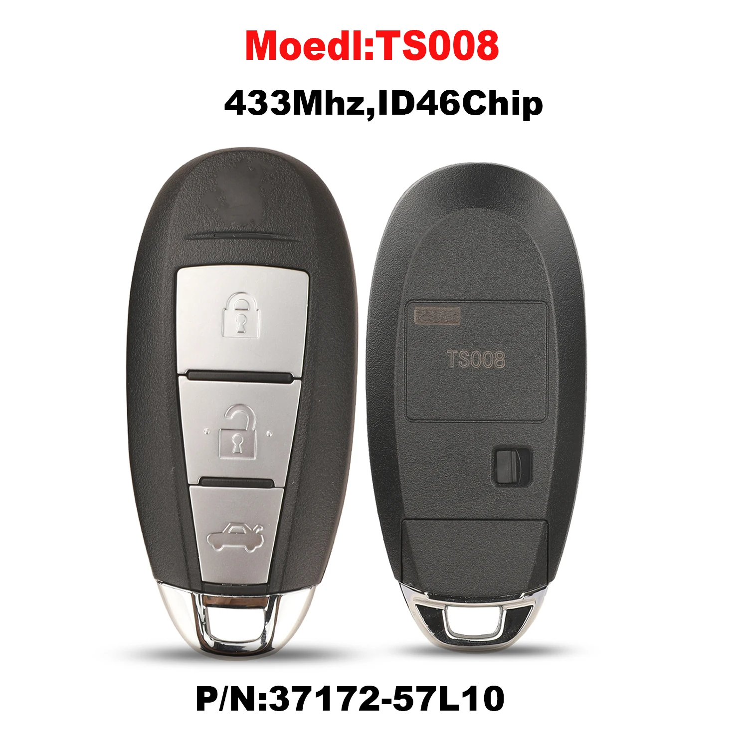 

jingyuqin Replace Smart Key FOB 2/3 Button 433MHz PCF7952 / ID46 Chip For Suzuki Swift Kizashi 2010-2016 37172-57L10 FCCID:TS008