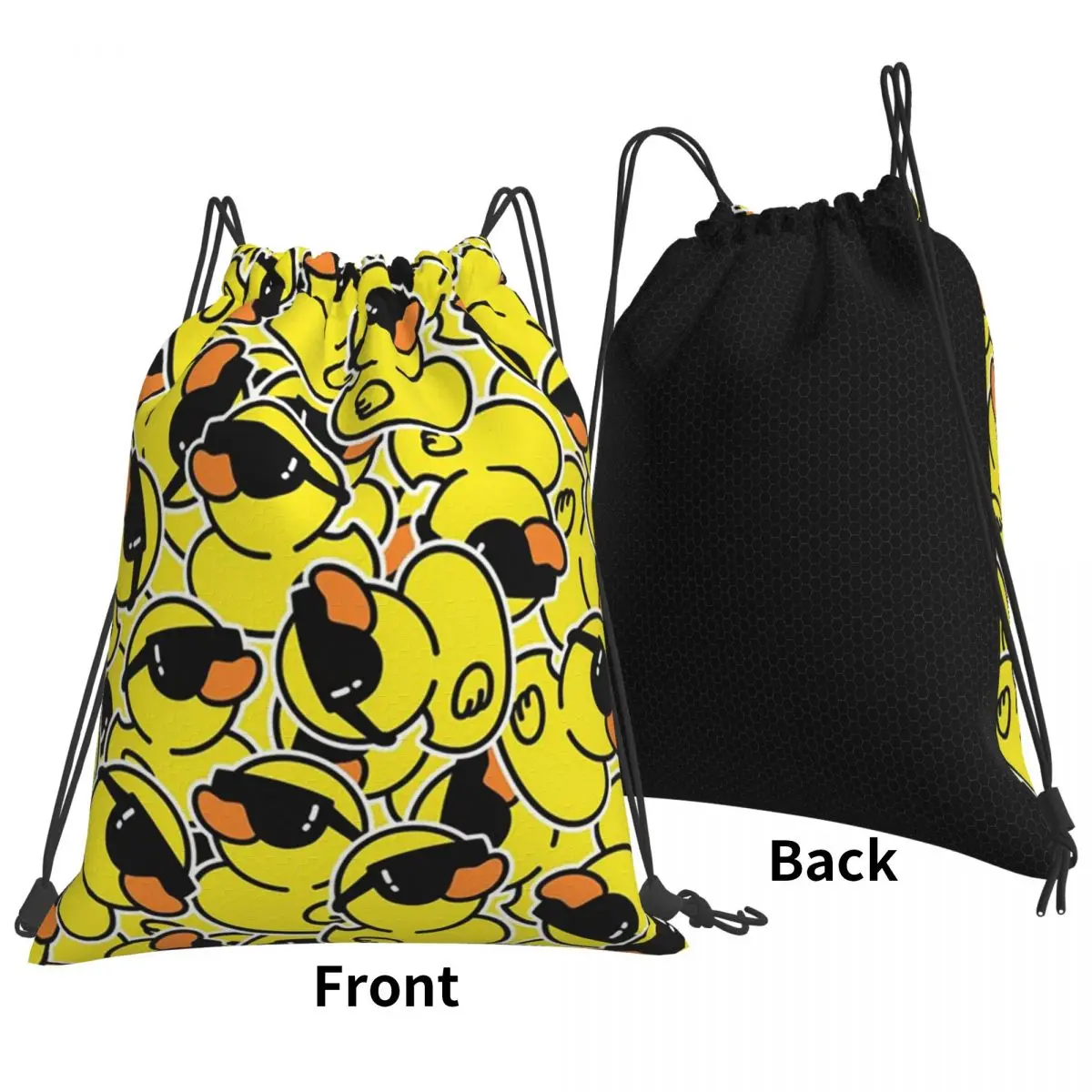 Cute Cartoon Ducks Backpacks Multi-function Portable Drawstring Bundle Pocket Shoes Bag Book Bags For Travel Students