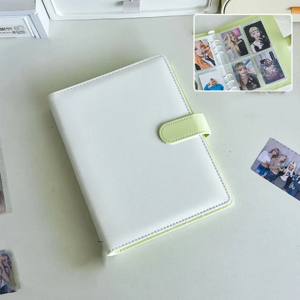 Large Capacity A5 PU Photo Album Loose Leaf literature 3 Inch Photo Card Binder Book Korean Anti-scratch