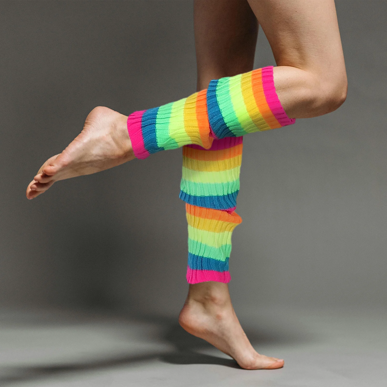 1 セットレインボーネオンコスチュームアクセサリーチュチュスカート網タイツ手袋レッグウォーマーネックレスイヤリング 80 年代レトロ用