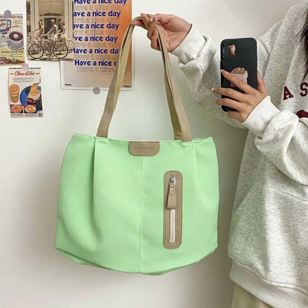 

Большая вместительная однотонная сумка на плечо в корейском стиле, однотонная сумка для отдыха, сумка для офисного работника, легкая эко-сумка