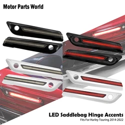 Motorcycle LED Saddlebag Latch Accent Lights Smoke/Red Lens Turn Signal Indicator Lamp For Harley Touring Street Glide 2014-2023