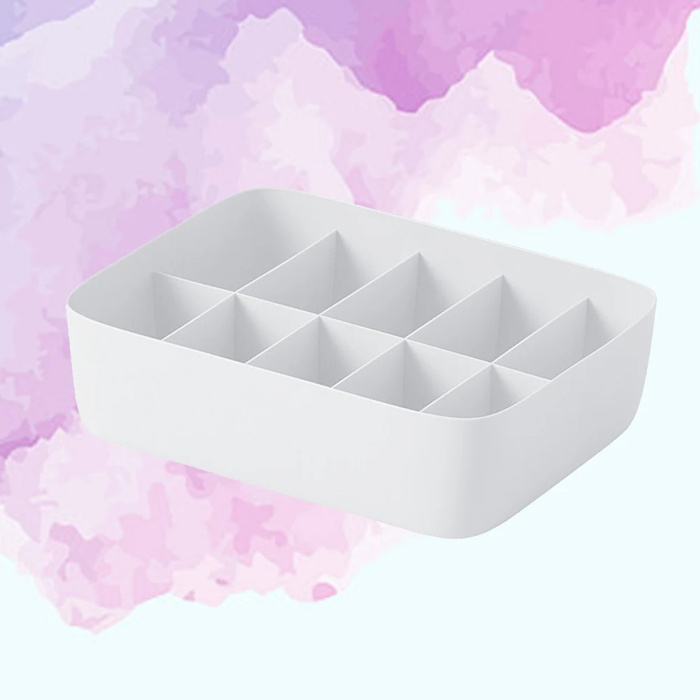 

Underwear Storage Box Plastic Storage Basket Stackable Storage Container with 10-Compartment Divider for Bra Panties Socks(White