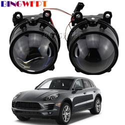 1Pair Lens Fog Lamp Assembly Super Bright Fog Light Car LED Daytime Running Lamp For Porsche Macan (95B)2014 2015 2016 2017 2018