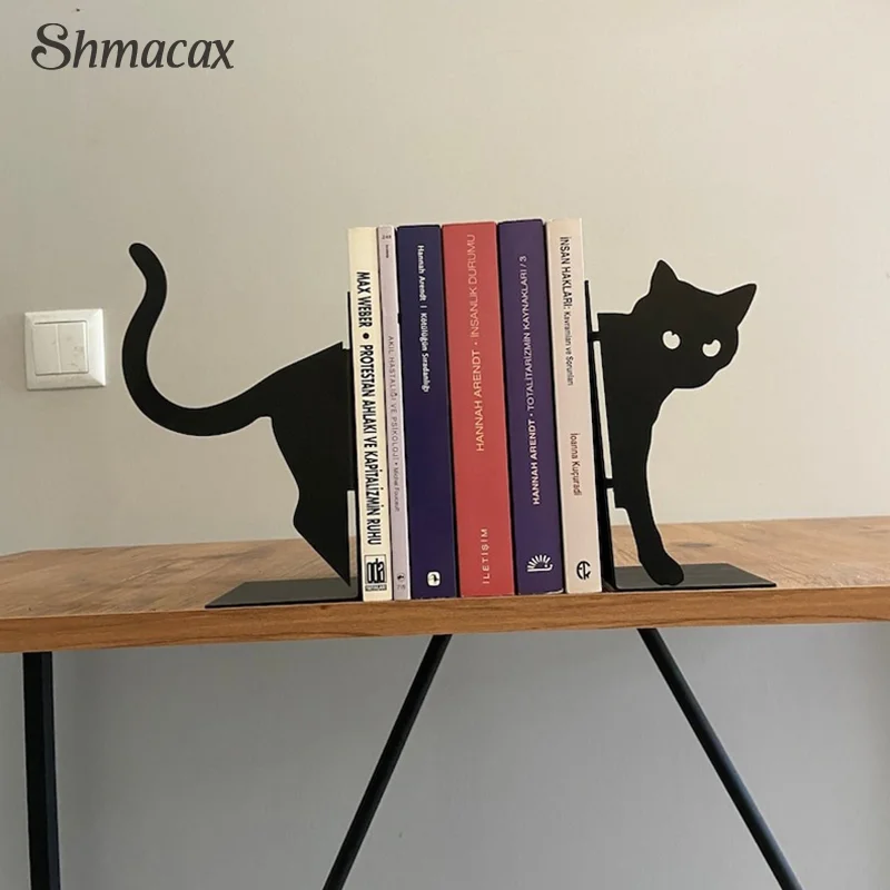 Black Cat, Thin Cat Metal Bookshelf Arts And Crafts Display Bookend Bookend Home Creative Decoration