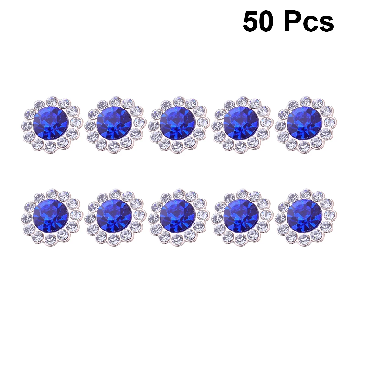 

50 PCS Head Bands Hairband Decoration Embellishment Pendant Flower Shape Blue DIY Accessories