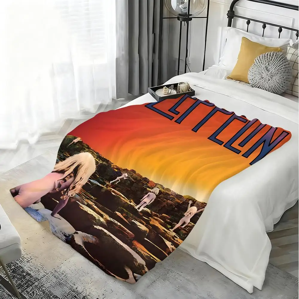 Band Led Zeppelin Throw Flannel 240g Blanket Soft Skin-friendly For Sofa Nap Air-Conditioned Room