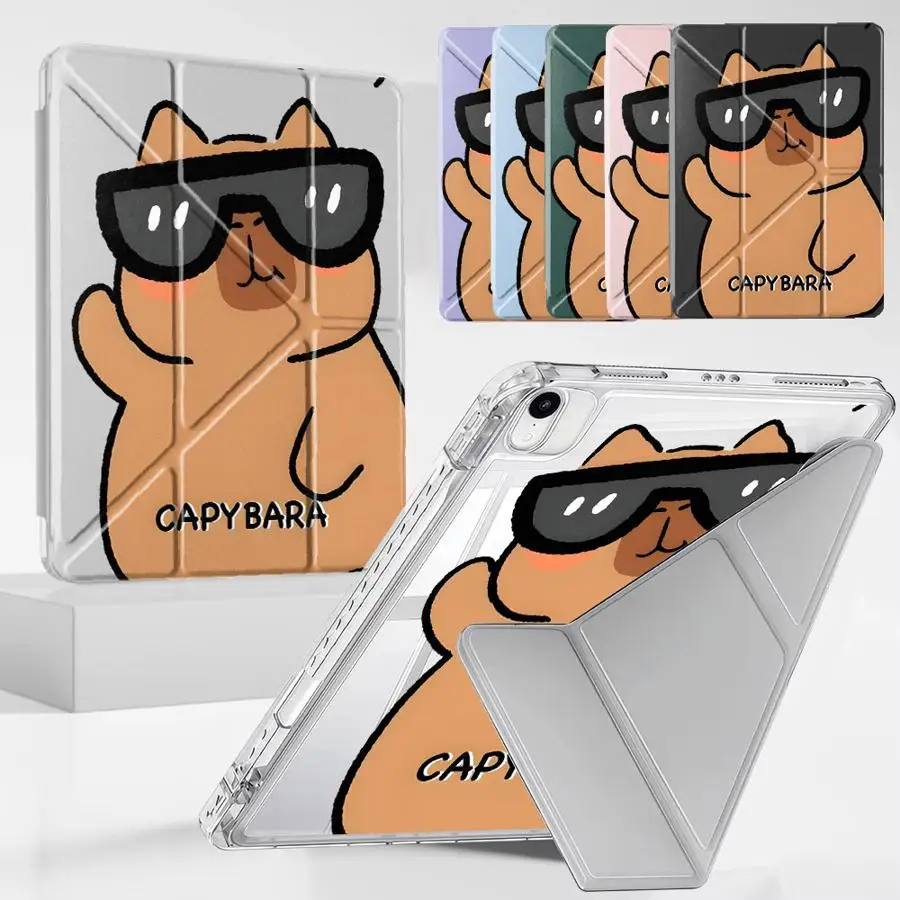 Holder Cover Tablet Case For iPad Air 4 5 M3 M2 M4 11inch Mini 6 7 Pro 2025 Pro 11th 10th 9th 8th 7th 12.9inch Y-Fold Cartoon