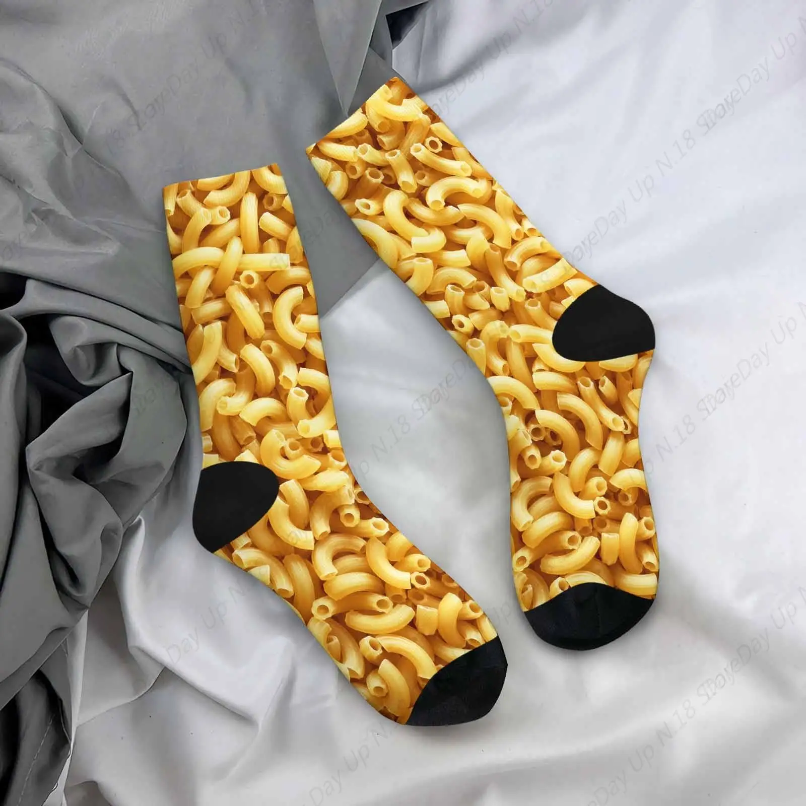 Macarrones italianos Pasta divertida novedad Crazy Crew calcetines Rigatoni fideos calcetines para hombre para mujeres regalos calcetines de vestir