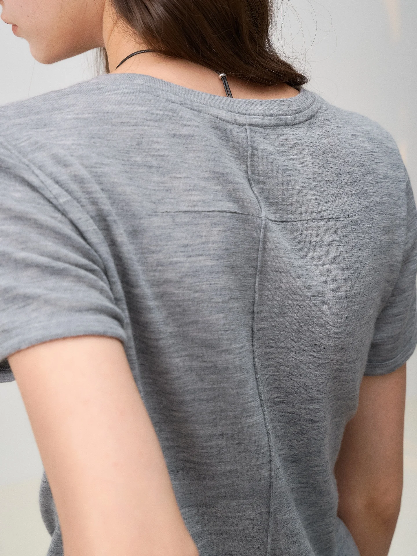 

First Class Series Fre Moi hine Waable Wool round Ne T-irt Slimming Cross Ba Casual Sle Women's Top