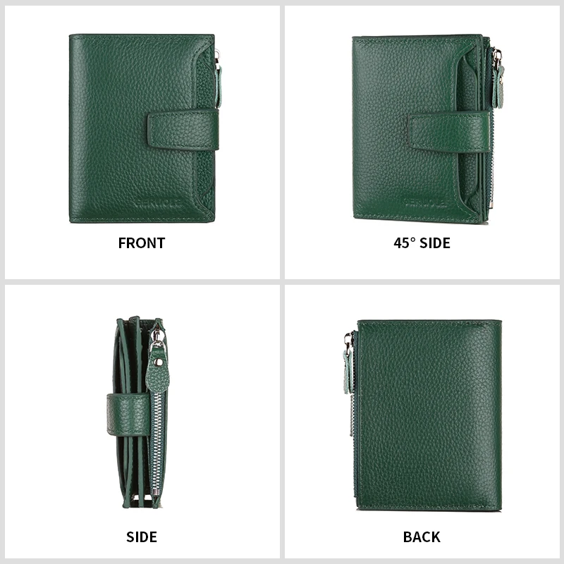 فرشاة تتفاعل المضادة للسرقة الجديدة ثلاثة أضعاف متعددة أضعاف محفظة جلد البقر الأصلي متعددة الوظائف المضادة للعبث حقيبة للبطاقات المغناطيسية sho