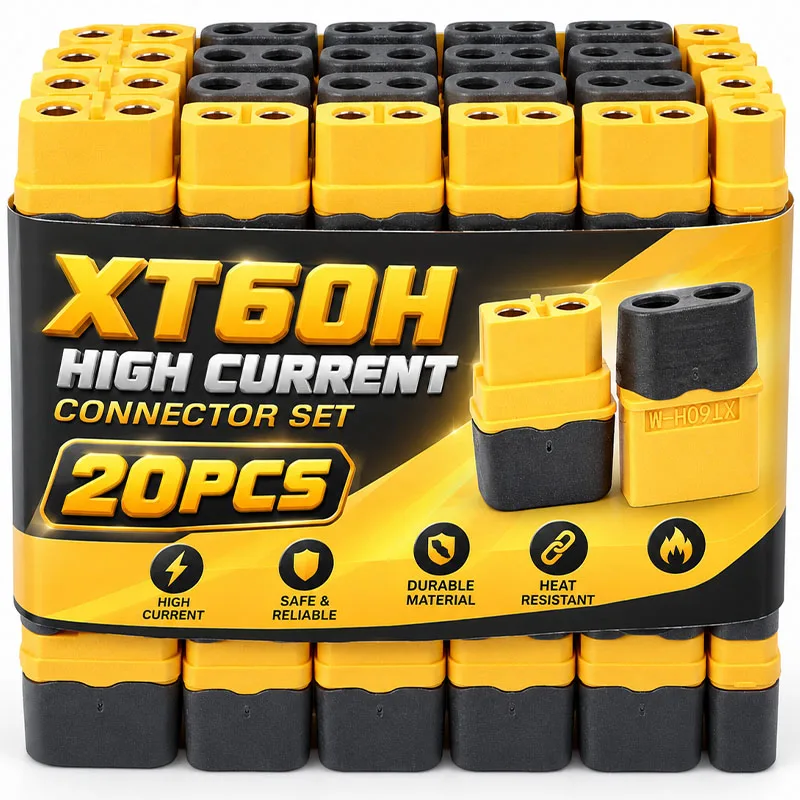 XT60 Male Female Plug Connector Adapter Cable Connectors Power Plugs with Sheath Bullet Adapters for Lipo Battery RC Cars Motor