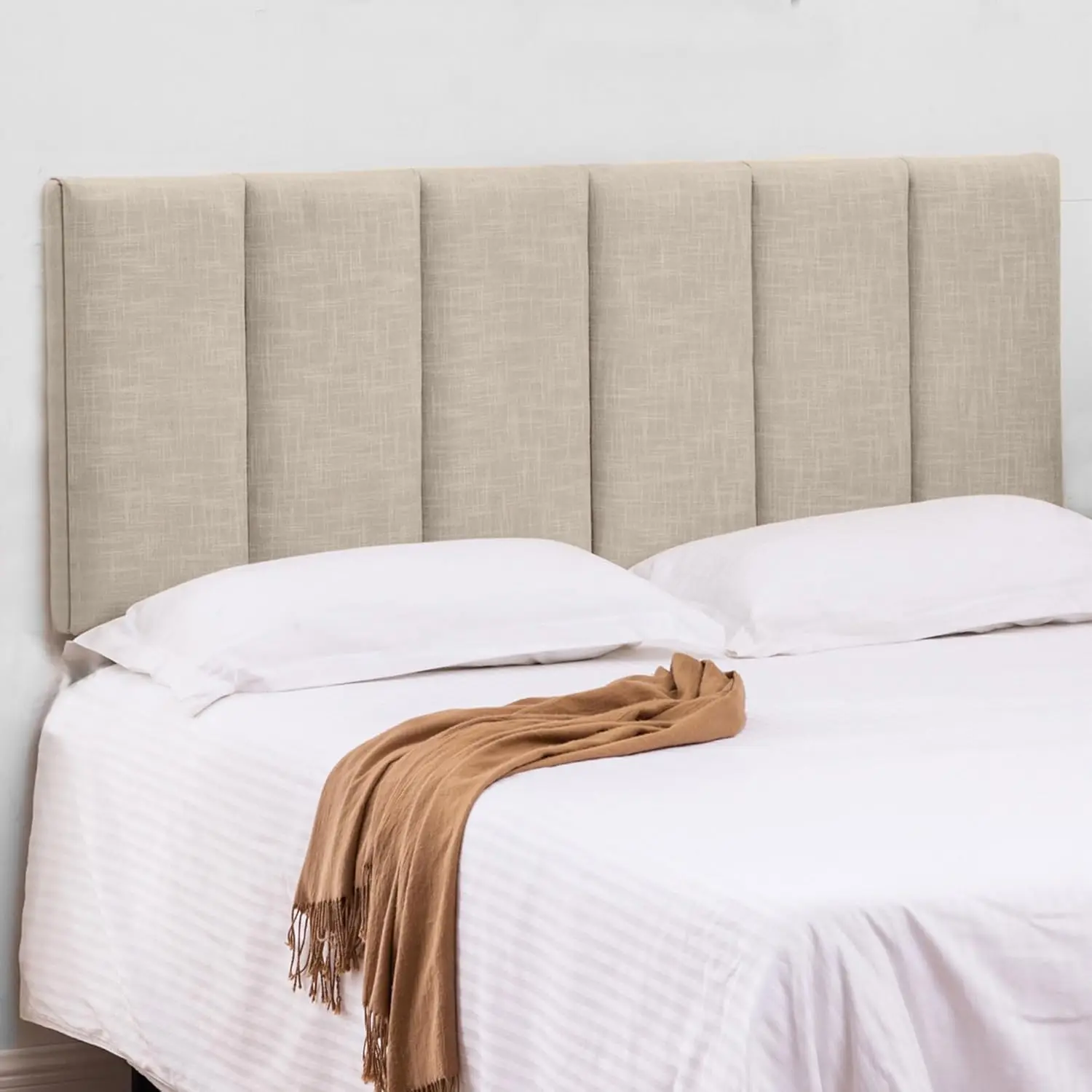 

Home Upholstered Headboard Foldable King Size Headboards Eastern King/California King Linen Panel with Height Adjustments